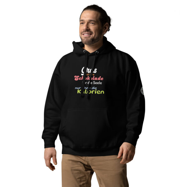 Unisex-Kapuzenpullover Hoodie "Gras ist wie Schokolade für die Seele, nur ohne die Kalorien" – Bild 9