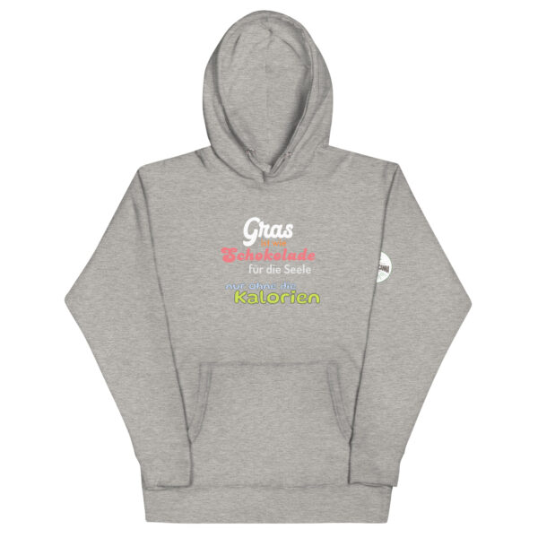Unisex-Kapuzenpullover Hoodie "Gras ist wie Schokolade für die Seele, nur ohne die Kalorien" – Bild 18