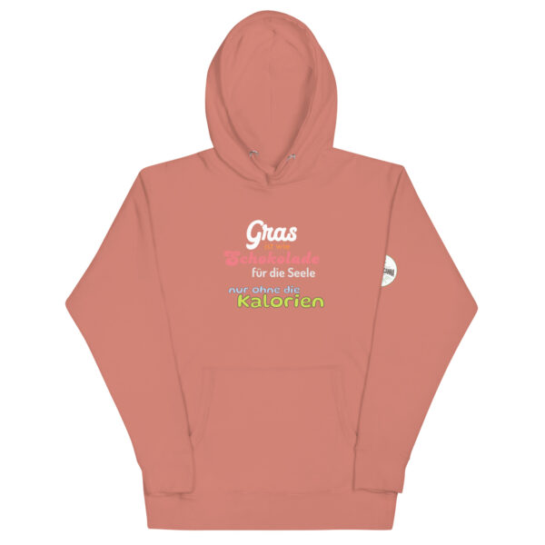 Unisex-Kapuzenpullover Hoodie "Gras ist wie Schokolade für die Seele, nur ohne die Kalorien" – Bild 17