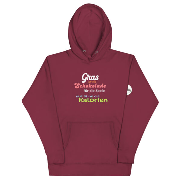 Unisex-Kapuzenpullover Hoodie "Gras ist wie Schokolade für die Seele, nur ohne die Kalorien" – Bild 12