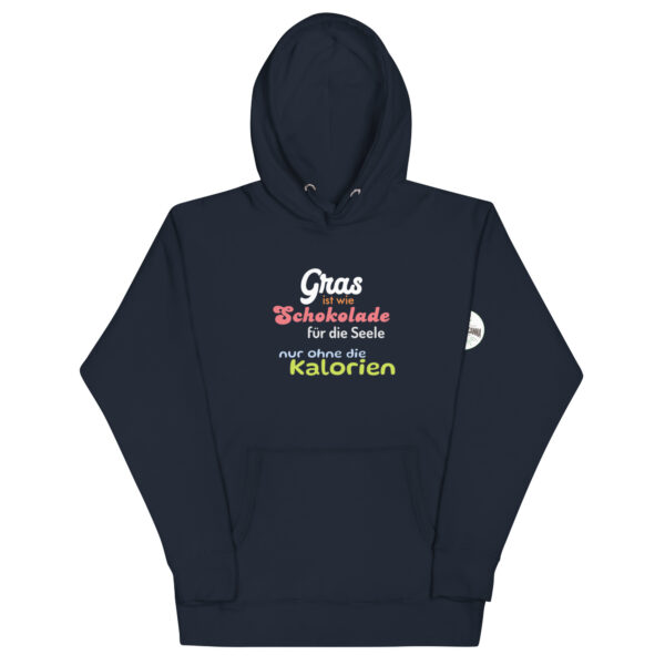 Unisex-Kapuzenpullover Hoodie "Gras ist wie Schokolade für die Seele, nur ohne die Kalorien" – Bild 11